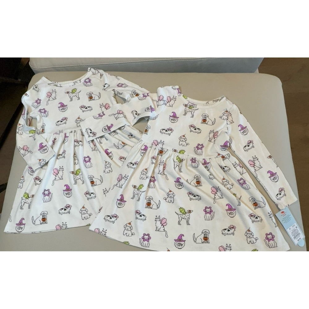 Twin Girls 2T Cat & Jack Halloween and fall weather dresses.  Matching twin girl